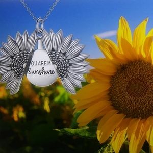 Engraved locket vintage silver you are my sunshine